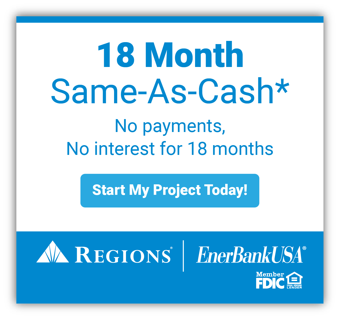 18 Month Same as Cash Financing for Windows, Doors, Shades